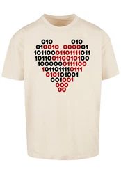 F4NT4STIC T-Shirt I love you Binary Code Herz Beige/Rot/Gelb/Dunkelrot/Weiß