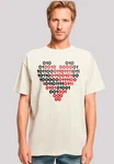 F4NT4STIC T-Shirt I love you Binary Code Herz Beige/Rot/Gelb/Dunkelrot/Weiß