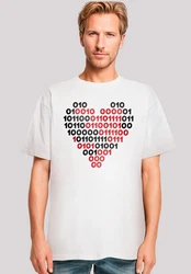 F4NT4STIC T-Shirt I love you Binary Code Herz Rot/Weiß/Gelb/Dunkelrot