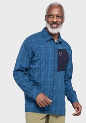 Schöffel Outdoorhemd Hiking Shirt Style Dynkur MNS Blau/Dunkelblau/Hellblau