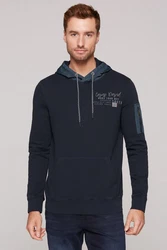 CAMP DAVID Kapuzensweatshirt mit Ärmeltasche Dunkelblau/Blau