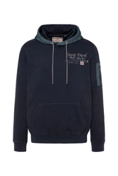 CAMP DAVID Kapuzensweatshirt mit Ärmeltasche Dunkelblau/Blau