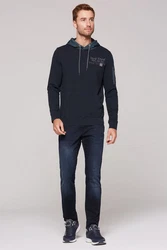 CAMP DAVID Kapuzensweatshirt mit Ärmeltasche Dunkelblau/Blau