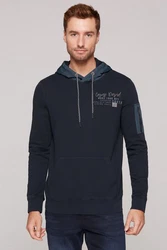 CAMP DAVID Kapuzensweatshirt mit Ärmeltasche Dunkelblau/Blau