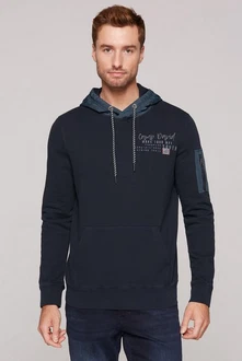 CAMP DAVID Kapuzensweatshirt mit Ärmeltasche Dunkelblau/Blau