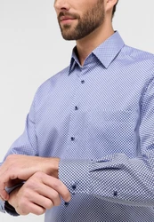 Eterna Langarmhemd COMFORT FIT NON IRON Dunkelblau/Hellblau/Blau/Grau