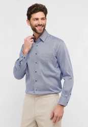 Eterna Langarmhemd COMFORT FIT NON IRON Dunkelblau/Hellblau/Blau/Grau