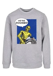 F4NT4STIC Sweatshirt Star Wars C3-PO We're Doomed Rot/Grau
