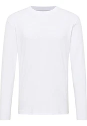 MUSTANG Langarmshirt Style Arlington Weiß/Creme