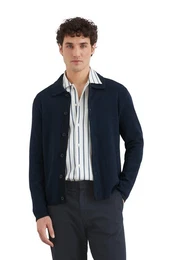 Cardigan aus strukturiertem Bio-Baumwoll-Mix