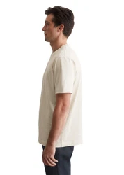 Marc O'Polo T-Shirt Weiß/Khaki/Beige