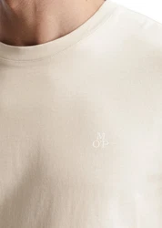 Marc O'Polo T-Shirt Weiß/Khaki/Beige