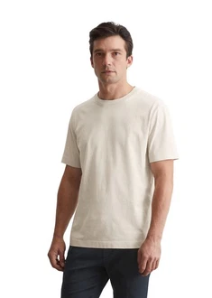 Marc O'Polo T-Shirt Weiß/Khaki/Beige