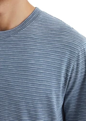 Marc O'Polo T-Shirt Single-Slub-Jersey Blau/Grau