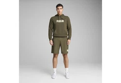 PUMA Hoodie Essentials No. 1 Logo Hoodie Herren Dunkelgrün/Rosa