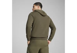 PUMA Hoodie Essentials No. 1 Logo Hoodie Herren Dunkelgrün/Rosa