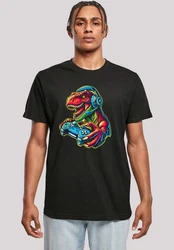 F4NT4STIC T-Shirt Dinosaurier Gamer Mischfarben/Schwarz/Braun