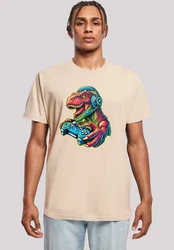 F4NT4STIC T-Shirt Dinosaurier Gamer Beige/Khaki/Gelb