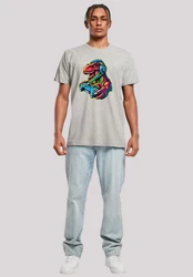 F4NT4STIC T-Shirt Dinosaurier Gamer Hellgrau/Grau/Braun/Mischfarben