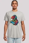 F4NT4STIC T-Shirt Dinosaurier Gamer Hellgrau/Grau/Braun/Mischfarben