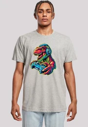 T-Shirt Dinosaurier Gamer Premium Qualitt