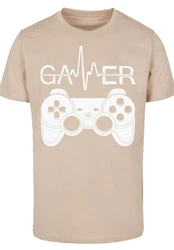 F4NT4STIC T-Shirt Gamer Herzschlag Gelb/Khaki/Beige