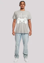 F4NT4STIC T-Shirt Gamer Herzschlag Hellgrau/Grau/Braun/Gelb