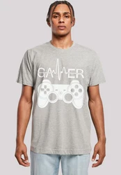 F4NT4STIC T-Shirt Gamer Herzschlag Hellgrau/Grau/Braun/Gelb