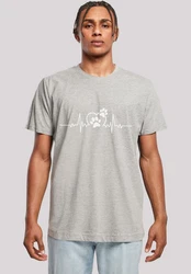 F4NT4STIC T-Shirt Herzschlag Hunde Liebe Hellgrau/Grau