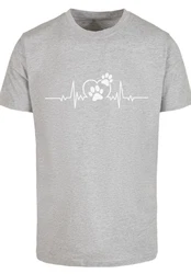 F4NT4STIC T-Shirt Herzschlag Hunde Liebe Hellgrau/Grau