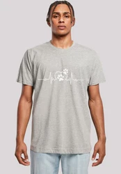 F4NT4STIC T-Shirt Herzschlag Hunde Liebe Hellgrau/Grau