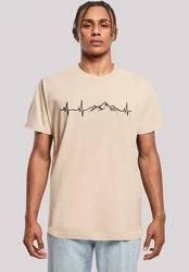 F4NT4STIC T-Shirt Herzschlag Berge Wandern Beige/Khaki