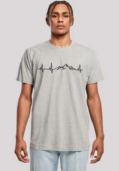 F4NT4STIC T-Shirt Herzschlag Berge Wandern Grau/Hellgrau
