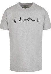 F4NT4STIC T-Shirt Herzschlag Berge Wandern Grau/Hellgrau