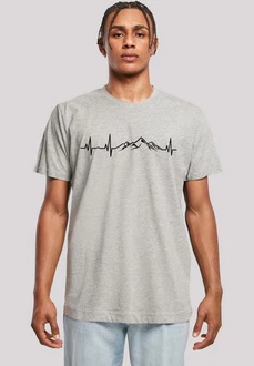 F4NT4STIC T-Shirt Herzschlag Berge Wandern Grau/Hellgrau