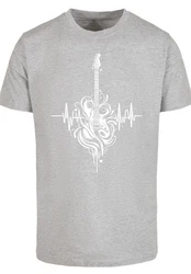 F4NT4STIC T-Shirt Gitarre Herzschlag Grau/Hellgrau