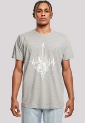 F4NT4STIC T-Shirt Gitarre Herzschlag Grau/Hellgrau