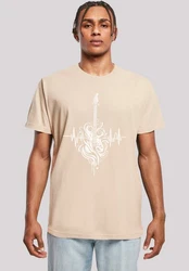 F4NT4STIC T-Shirt Gitarre Herzschlag Beige/Khaki/Gelb