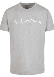 F4NT4STIC T-Shirt Herzschlag Berge Wandern Grau/Hellgrau