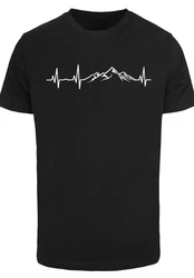 F4NT4STIC T-Shirt Herzschlag Berge Wandern Schwarz