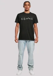 F4NT4STIC T-Shirt Herzschlag Berge Wandern Schwarz