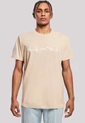 F4NT4STIC T-Shirt Herzschlag Berge Wandern Khaki/Beige/Gelb/Braun