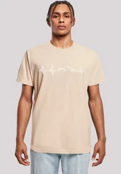 F4NT4STIC T-Shirt Herzschlag Berge Wandern Khaki/Beige/Gelb/Braun