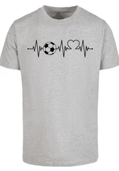 F4NT4STIC T-Shirt Herzschlag Fußball Grau/Hellgrau
