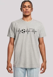 F4NT4STIC T-Shirt Herzschlag Fußball Grau/Hellgrau