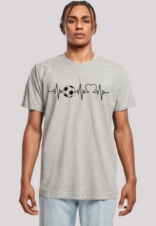 F4NT4STIC T-Shirt Herzschlag Fußball Grau/Hellgrau
