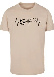 F4NT4STIC T-Shirt Herzschlag Fußball Khaki/Beige