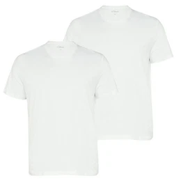 T-Shirt Big Size (2-tlg) Rundhals, kurzarm, dezenter Logo-Aufdruck, im 2er Pack