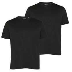 s.Oliver T-Shirt Rundhals 2er Pack Schwarz/Grau/Dunkelgrau