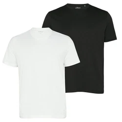 s.Oliver T-Shirt Rundhals 2er Pack Weiß/Schwarz/Creme